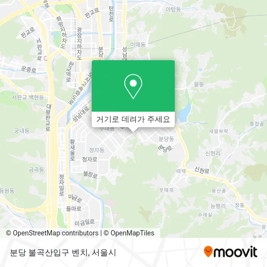분당 불곡산입구 벤치 지도