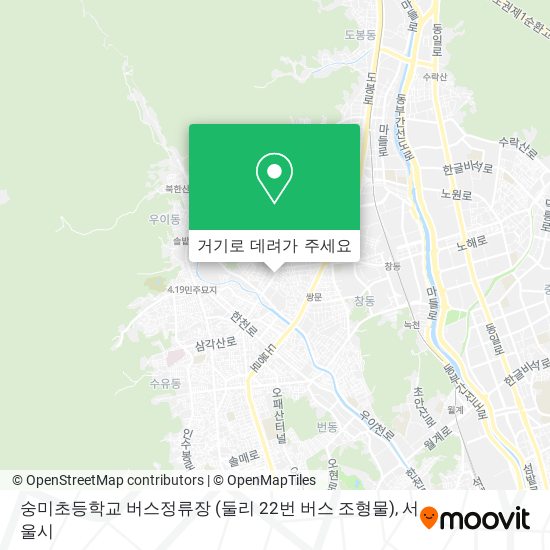 숭미초등학교 버스정류장 (둘리 22번 버스 조형물) 지도