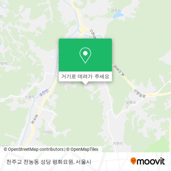 천주교 전농동 성당 평화묘원 지도
