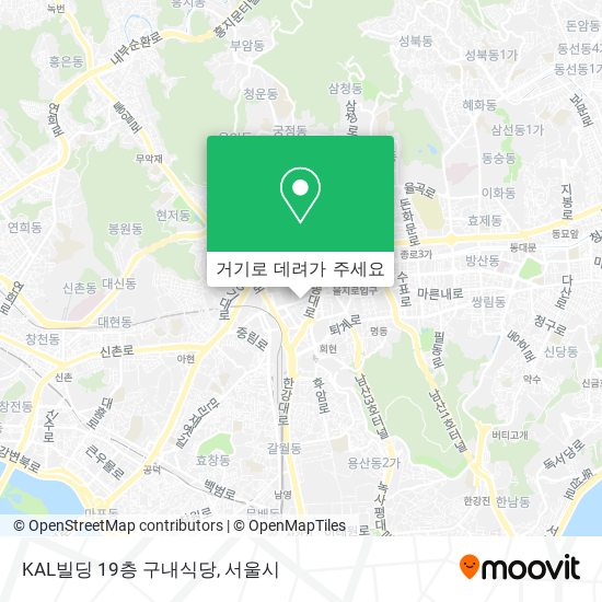 KAL빌딩 19층 구내식당 지도