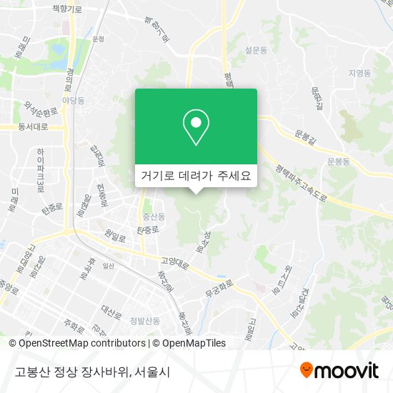 고봉산 정상 장사바위 지도