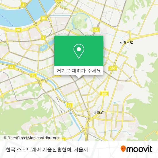 한국 소프트웨어 기술진흥협회 지도