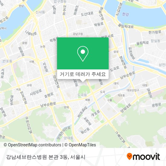 강남세브란스병원 본관 3동 지도