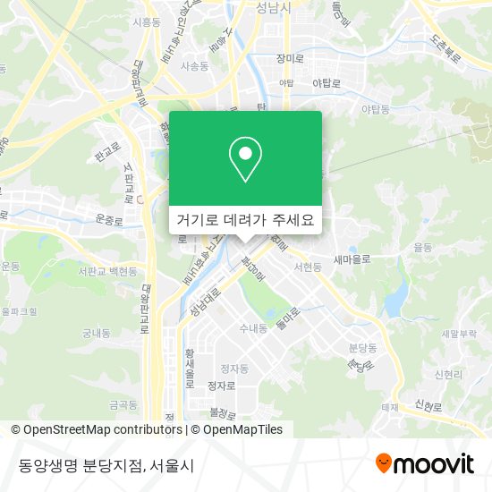 동양생명 분당지점 지도