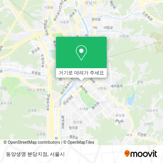 동양생명 분당지점 지도