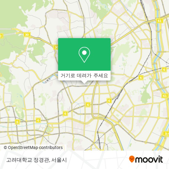 고려대학교 정경관 지도