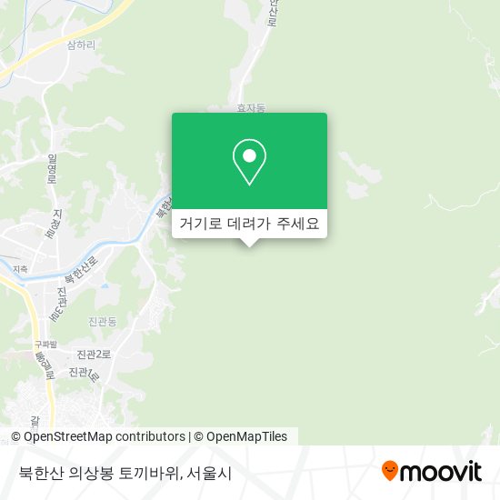 북한산 의상봉 토끼바위 지도