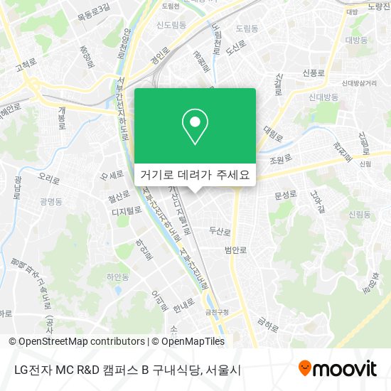 LG전자 MC R&D 캠퍼스 B 구내식당 지도