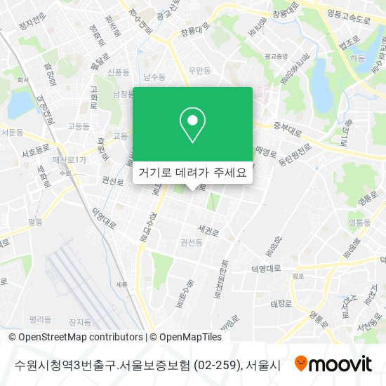 수원시청역3번출구.서울보증보험 (02-259) 지도