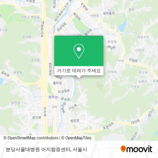 분당서울대병원 어지럼증센터 지도