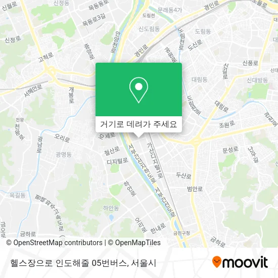헬스장으로 인도해줄 05번버스 지도