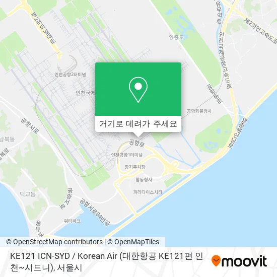 KE121 ICN-SYD / Korean Air (대한항공 KE121편 인천~시드니) 지도