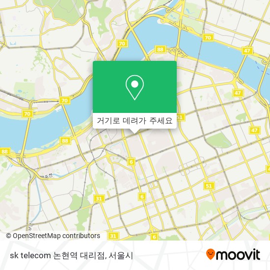 sk telecom 논현역 대리점 지도