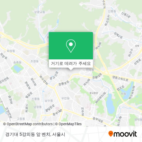 경기대 5강의동 앞 벤치 지도