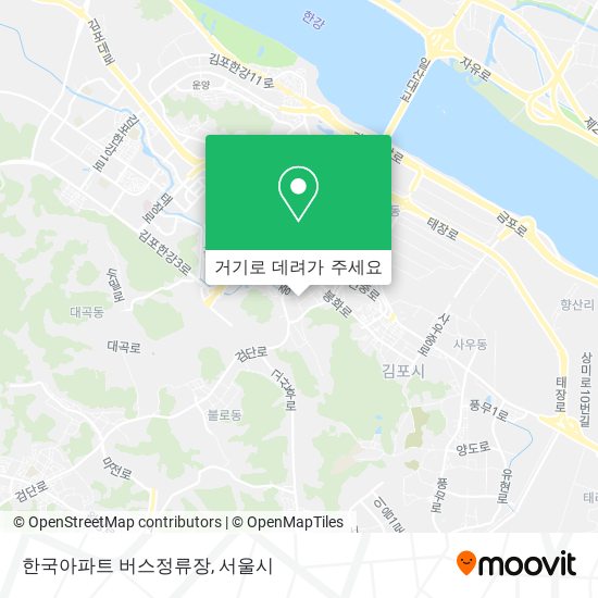 한국아파트 버스정류장 지도