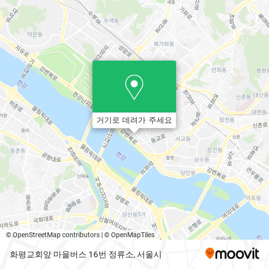 화평교회앞 마을버스 16번 정류소 지도