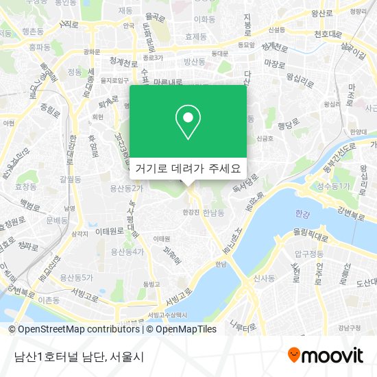 남산1호터널 남단 지도