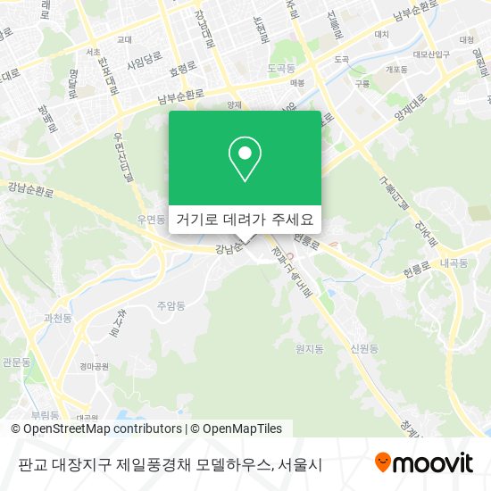 판교 대장지구 제일풍경채 모델하우스 지도