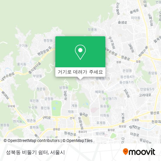 성북동 비둘기 쉼터 지도