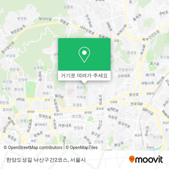 한양도성길  낙산구간2코스 지도