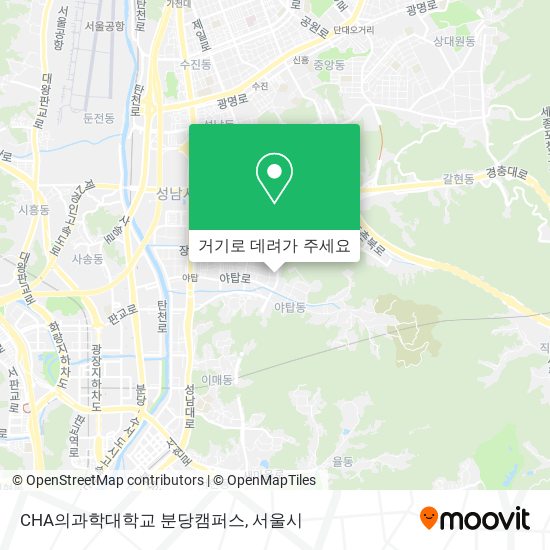 CHA의과학대학교 분당캠퍼스 지도