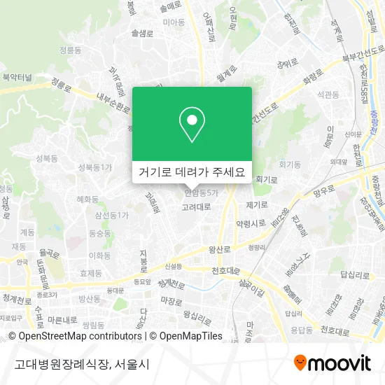 고대병원장례식장 지도