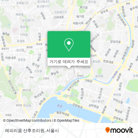 버스 또는 지하철 으로 성동구, 서울시 에서 레피리움 산후조리원 으로 가는법?