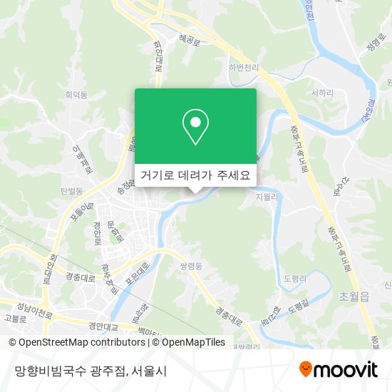 망향비빔국수 광주점 지도