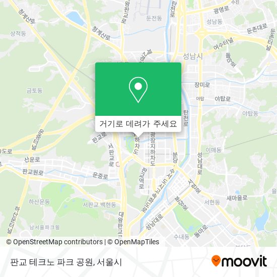 판교 테크노 파크 공원 지도