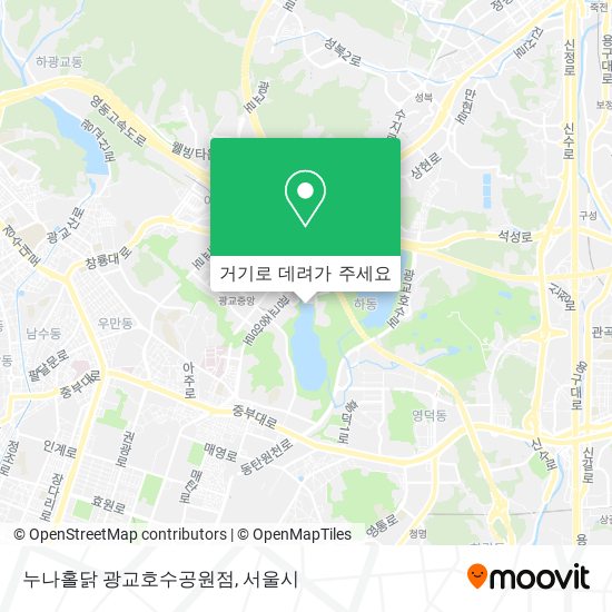 누나홀닭 광교호수공원점 지도