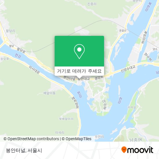 봉안터널 지도