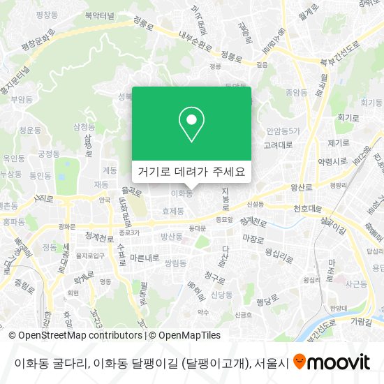 이화동 굴다리, 이화동 달팽이길 (달팽이고개) 지도