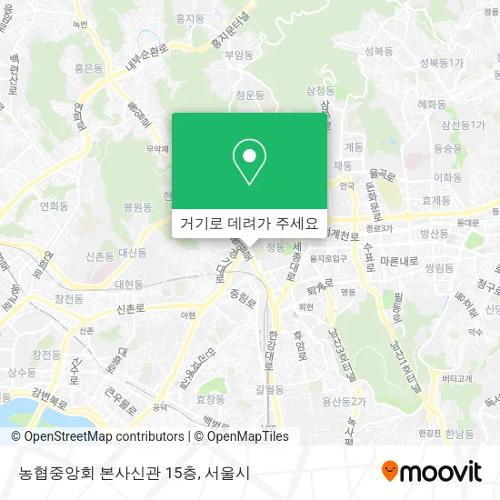 농협중앙회 본사신관 15층 지도
