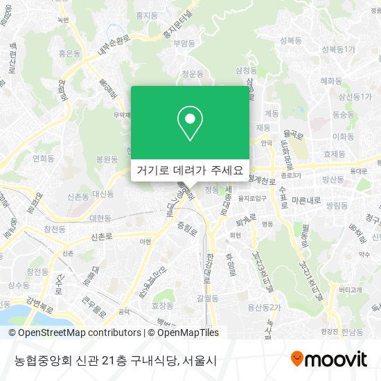 농협중앙회 신관 21층 구내식당 지도