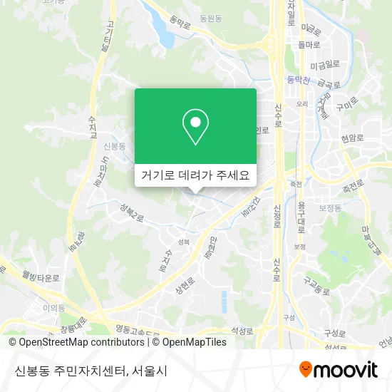 신봉동 주민자치센터 지도