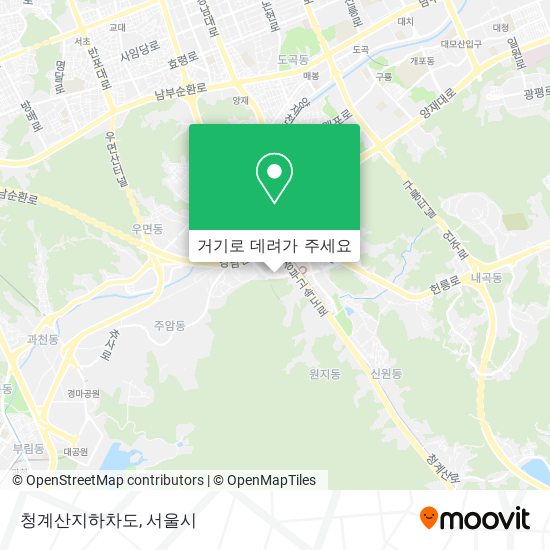 청계산지하차도 지도