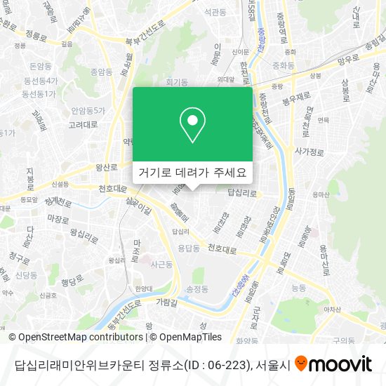 답십리래미안위브카운티 정류소(ID : 06-223) 지도