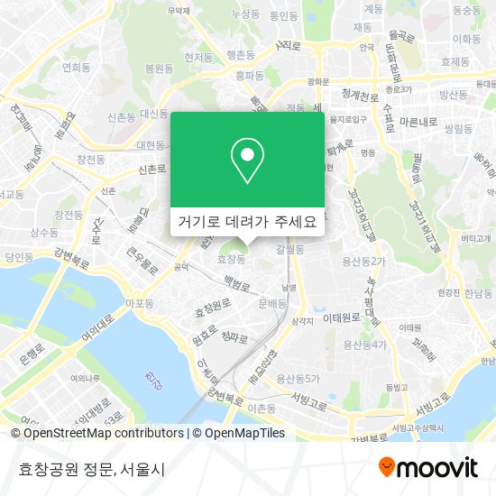 효창공원 정문 지도