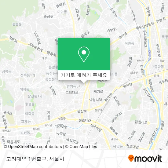 고려대역 1번출구 지도