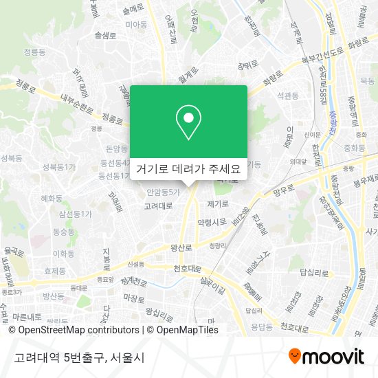고려대역 5번출구 지도