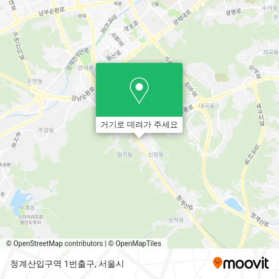 청계산입구역 1번출구 지도