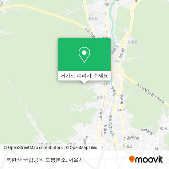 북한산 국립공원 도봉분소 지도