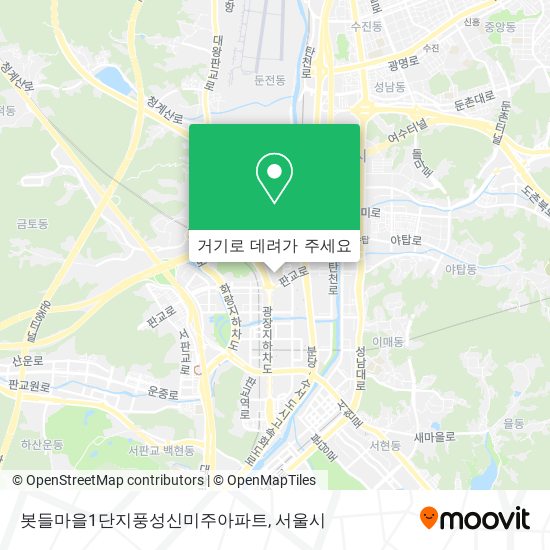 봇들마을1단지풍성신미주아파트 지도