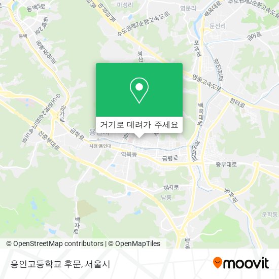 용인고등학교 후문 지도