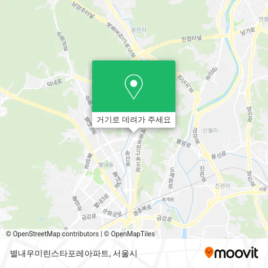 별내우미린스타포레아파트 지도