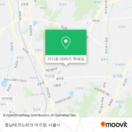 충남테크노파크 야구장 지도