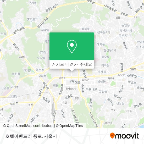 호텔아벤트리 종로 지도