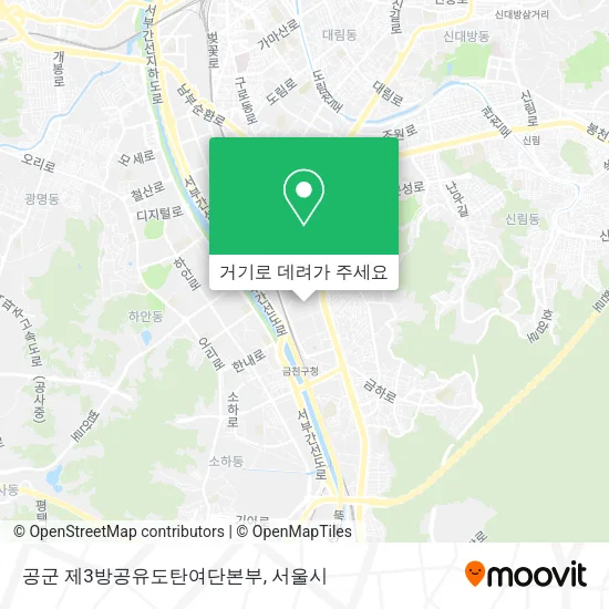 공군 제3방공유도탄여단본부 지도