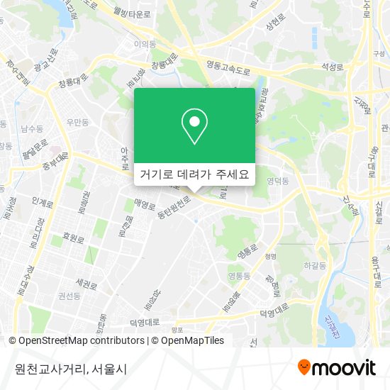 원천교사거리 지도