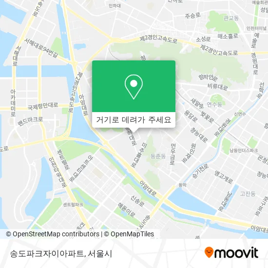 송도파크자이아파트 지도